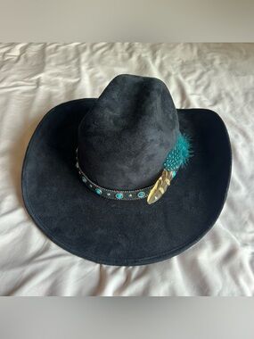 Modern Cactus Co. Black Suede Western Cowboy Hat – Size Large